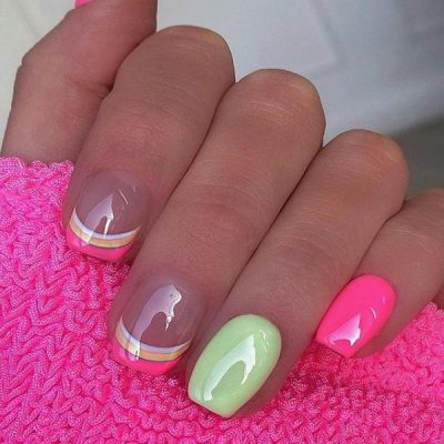 کاشت ناخن تابستانی کوتاه