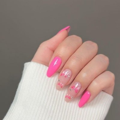 کاشت ناخن فانتزی صورتی