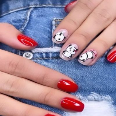 کاشت ناخن فانتزی قرمز 