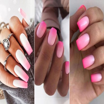 کاشت ناخن آمبره صورتی