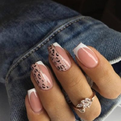 کاشت ناخن پلنگی فرنچ