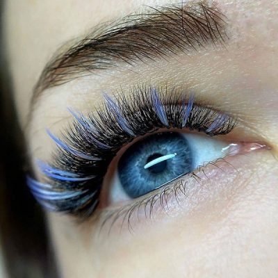 کاشت مژه دخترانه رنگی