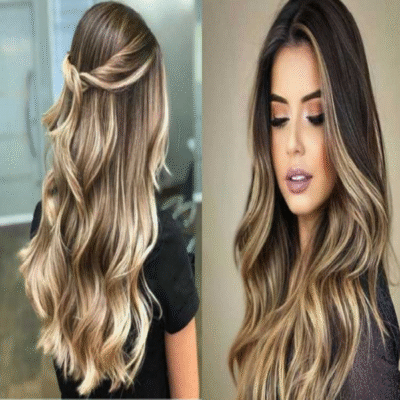 رنگ مو با فویل آمبره